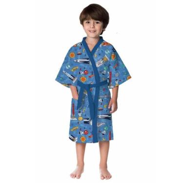 Imagem de Roupão de Banho Infantil Espacial Aveludado Menino Lepper -, P