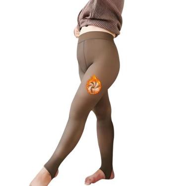 Imagem de Meias de inverno Zamowoty forradas de lã térmica quente para mulheres