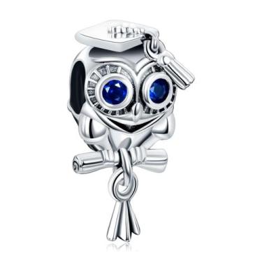 Imagem de Pulseira e colar Charm Annmors Wise Owl Graduation em prata 925
