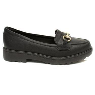 Imagem de Mocassim Feminino Loafer Tratorado Vizzano 1413.102 Preto 39-Feminino