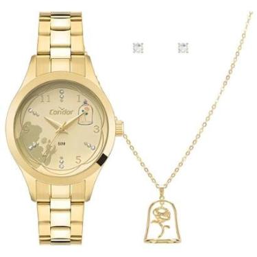 Imagem de Kit Relógio Condor Coleção Disney Bela e a Fera Feminino Exclusivo Luxo-Feminino