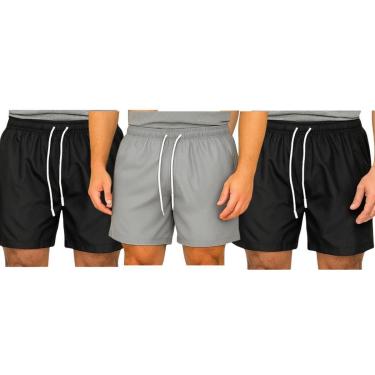 Imagem de Kit 3 Bermudas Tactel Masculina FMF Esportiva Academia Praia Casual-Masculino