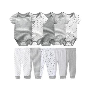 Imagem de Conjunto De Roupa De Algodão Para Bebê Recém-Nascido 10 Peças Moda Qua