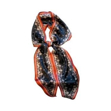 Imagem de Lenço De Seda Com Estampa Floral Para Mulheres, Fino E Longo, Moda Par