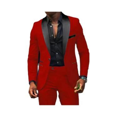 Imagem de Conjunto De Terno Slim Fit Masculino De 2 Peças Com Botão Único Para C