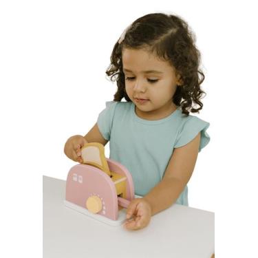 Imagem de Brinquedo De Madeira Kit Torradeira Rosa Büp Baby, Rosa