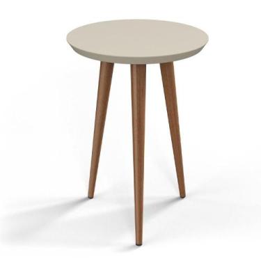 Imagem de Mesa Lateral Canto Para Sala Redonda Luna Patrimar Off White - PATRIMA