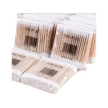 Imagem de Cotonetes De Madeira Com Ponta Dupla Para Nariz, Ouvidos E Maquiagem, 