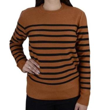 Imagem de Blusa Feminina Facinelli By Mooncity Tricot Marrom Camel - 651246-Feminino