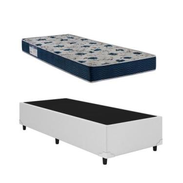 Imagem de Cama Base Box Solteiro Branco Colchão ISO 60 D28 - Ortobom - Alto Nive