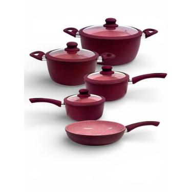 Imagem de Conjunto Panelas Cerâmica 5 Peças Indução 4,5mm Bordo - 108000, 5 unid