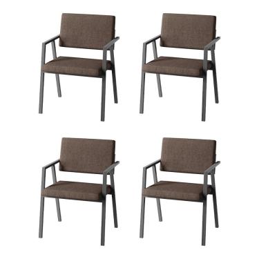 Imagem de Conjunto 4 Poltronas Podium Plus Giratórias Reclináveis Marrom