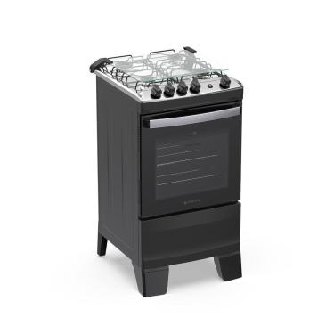 Imagem de Fogão 4 Bocas Atlas Agile Up Com Mesa De Inox A Gás Bivolt Preto