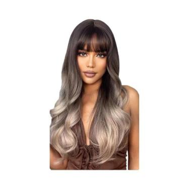 Imagem de Peruca Sintética Longa E Cacheada Vermelha Com Cobre E Amarelo Para Mu