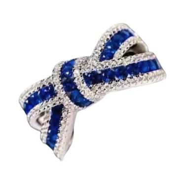 Imagem de Anel De Dedo Feminino De Zircônia Para Cerimônia De Noivado E Acessóri