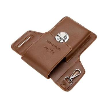 Imagem de Bolsa De Cintura Multifuncional Masculina Em Couro PU De Alta Qualidad