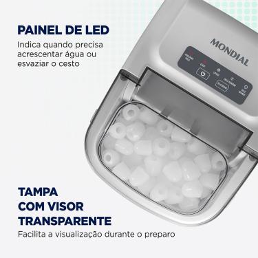 Imagem de Máquina de Gelo Turbo Mondial Ice Premium MG-12-GI Cinza - 127V