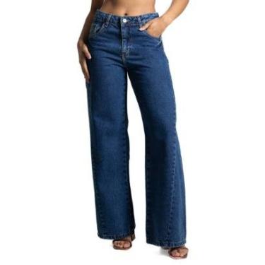 Imagem de Calça Jeans Sawary Wide Leg Petit - 282468 - Azul médio 46-Feminino