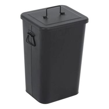 Imagem de Lixeira Cozinha Preto 26l 60x30cm - Brazil Home Living