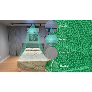 Imagem de Mosquiteiro Casal de Renda Filó Premium - Fabricação Própria, Verde
