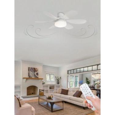 Imagem de Ventilador de Teto Moderno 120W com LED e Controle Remoto  Fan Light S