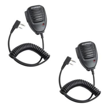 Imagem de Kit 2 Mini Microfone Ptt Para Rádio Comunicador Baofeng - Lellis Rocha