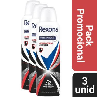 Imagem de Kit 3 Desodorante Rexona Antibacterial+Invisible 72h 150ml