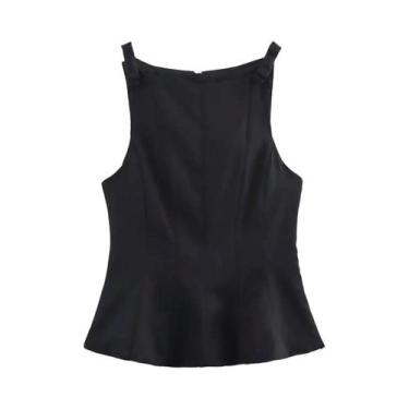 Imagem de Top Cropped Elegante Feminino Com Ombros Descobertos E Laço, Sem Manga