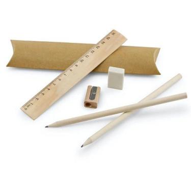 Imagem de Kit de Escrita com Estojo em Papel Cartão - Ideal para Lembrancinhas e
