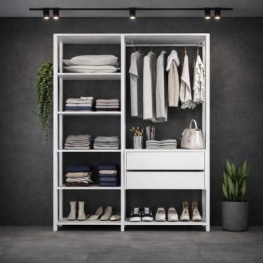 Imagem de Guarda-Roupa Closet Modulado Texas 2 Gavetas 135cm Multimóveis MP4786,