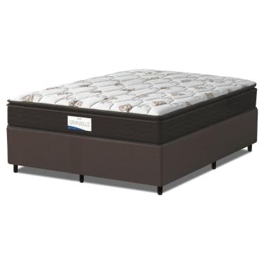 Imagem de Cama Box Colchão Casal Queen Molas Ensacadas Granville Pillow Top 158x198x66cm Marrom /...