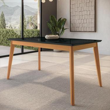Imagem de Mesa De Jantar Em Madeira Maciça Kappesberg Canela-preto Fosco 160cm