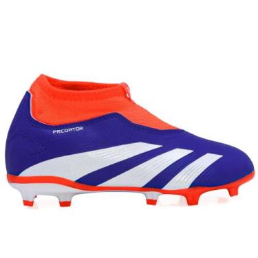 Imagem de Chuteira Adidas Campo Predator League Infantil Azul e Laranja, 27