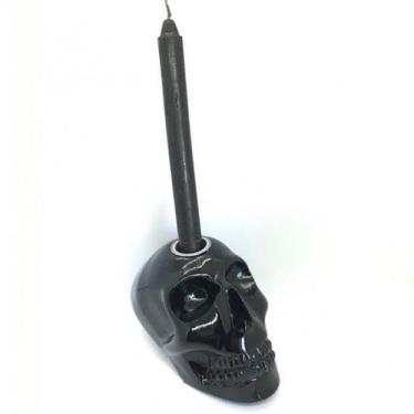 Imagem de Imagem Crânio Porta Preto  Velas Escultura Resina 10 cm - Filho da Lua