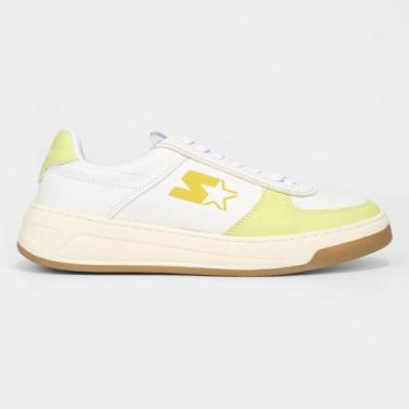 Imagem de Tênis Starter Cano Baixo Feminino, Branco, Verde limão, 35