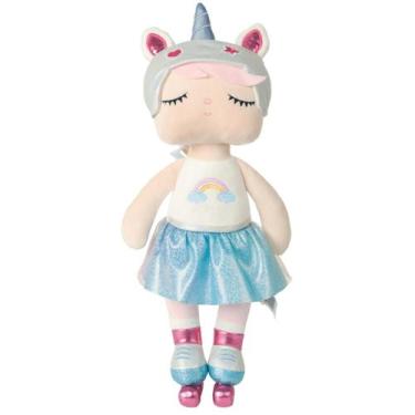 Imagem de Boneca Ângela Unicórnio Patinadora 33cm Brinquedo Pelúcia - Metoo
