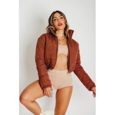 Imagem de Jaqueta Puffer Cropped Barcelona Casaco Feminino Frio Inverno - In Lov