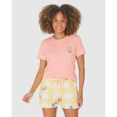 Imagem de Pijama Feminino Manga Curta Disney Malwee Ref. 121819, Rosa, G