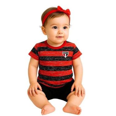 Imagem de Baby Look São Paulo Feminina Listras Craqueladas Oficial - Revedor, P