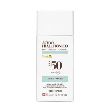 Imagem de Protetor Solar Facial Fluido FPS 50 Botik Ácido Hialurônico 40ml - O B