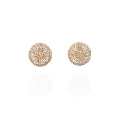 Imagem de Brinco pizza cravejado cristal banhado a ouro 18k pequeno - BRIMATTO