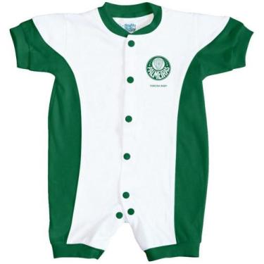 Imagem de Macacão Bebê Palmeiras Branco Manga Curta - Torcida Baby, M
