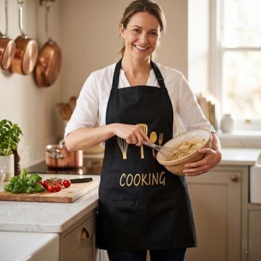 Imagem de Avental Chef Não Molha Capa Proteção Cozinheiro Sujeira Roupa Impermeá