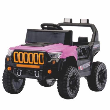 Imagem de Jipe Elétrico Infantil 12V Titan XR com Luz de LED e Entrada USB Rosa Bang Toys