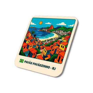 Imagem de Imã de Geladeira Turístico Pavãozinho Rio de Janeiro 5x5cm - M-Planner
