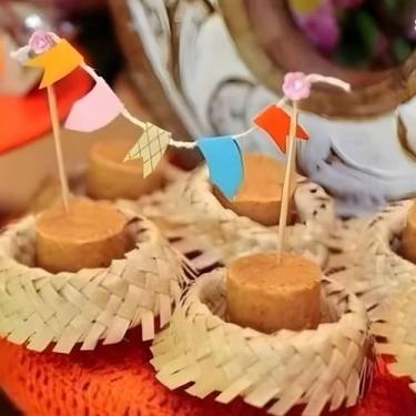 Imagem de Kit 20 40 60 Mini Chapéu de Palha Festa Junina São João Chapeuzinho De