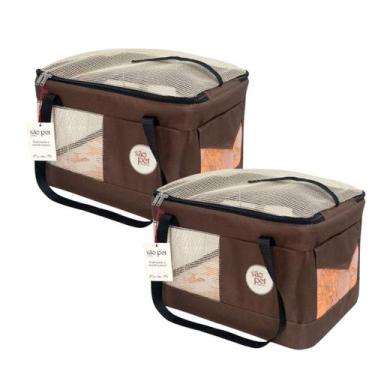 Imagem de 2 Bolsa Pet Gol Linhas Aéreas Aerial Marrom  Transporte aéreo para cãe