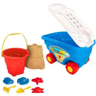 Imagem de Brinquedo Praia Com Acessórios Infantil Carrinho Com Rodinhas Playcar 