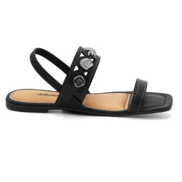 Imagem de Sandalia Feminina Dakota Original Macia Baixa Rasteira 616, 35, Preto