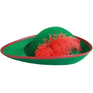 Imagem de Chapéu Tirolez Alemão de Feltro Verde e Vermelho Extra Festas